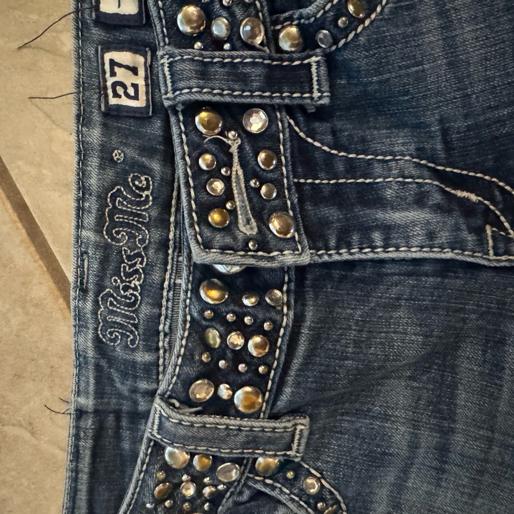 Miss Me Women's Dark Blue Studded Jeans